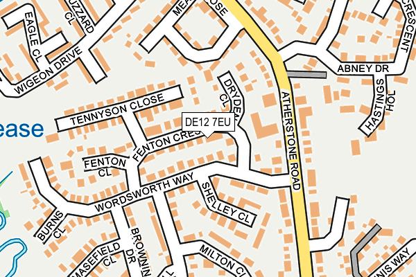 DE12 7EU map - OS OpenMap – Local (Ordnance Survey)