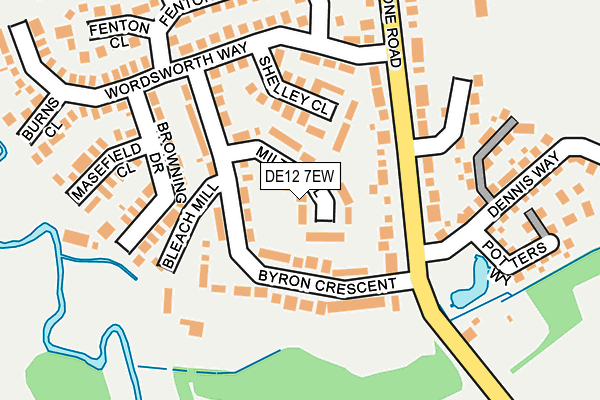 DE12 7EW map - OS OpenMap – Local (Ordnance Survey)