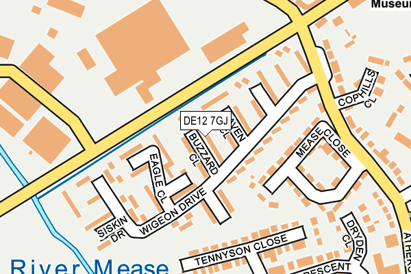 DE12 7GJ map - OS OpenMap – Local (Ordnance Survey)