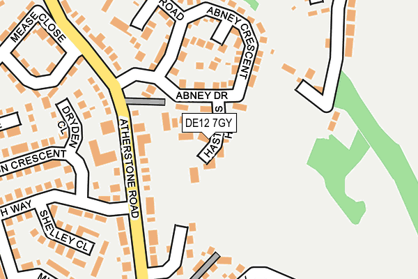 DE12 7GY map - OS OpenMap – Local (Ordnance Survey)
