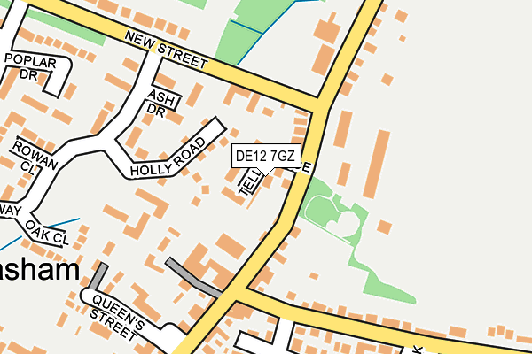 DE12 7GZ map - OS OpenMap – Local (Ordnance Survey)