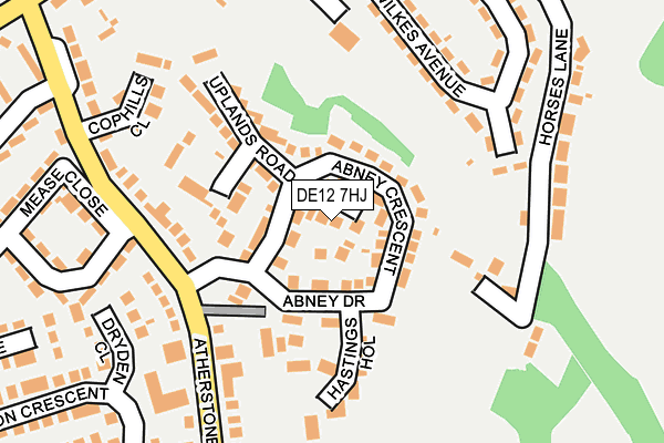 DE12 7HJ map - OS OpenMap – Local (Ordnance Survey)