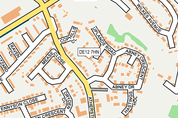 DE12 7HN map - OS OpenMap – Local (Ordnance Survey)
