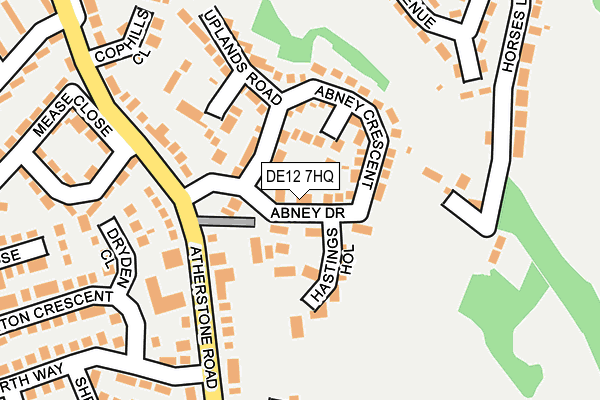 DE12 7HQ map - OS OpenMap – Local (Ordnance Survey)