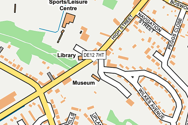 DE12 7HT map - OS OpenMap – Local (Ordnance Survey)