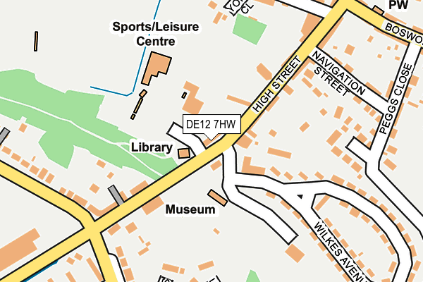 DE12 7HW map - OS OpenMap – Local (Ordnance Survey)