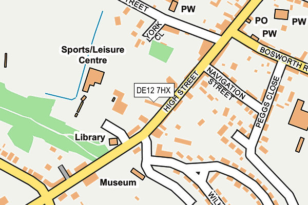 DE12 7HX map - OS OpenMap – Local (Ordnance Survey)