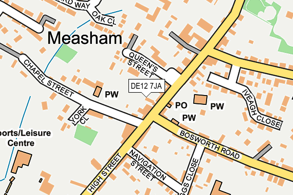 DE12 7JA map - OS OpenMap – Local (Ordnance Survey)