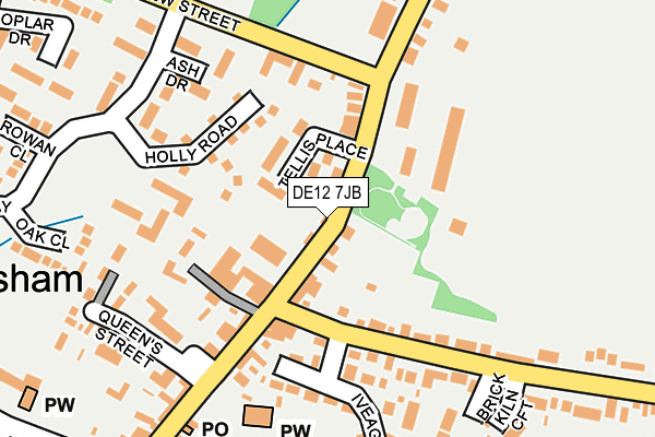 DE12 7JB map - OS OpenMap – Local (Ordnance Survey)