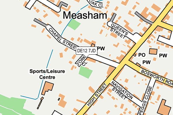 DE12 7JD map - OS OpenMap – Local (Ordnance Survey)