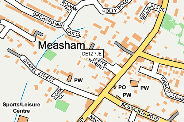 DE12 7JE map - OS OpenMap – Local (Ordnance Survey)