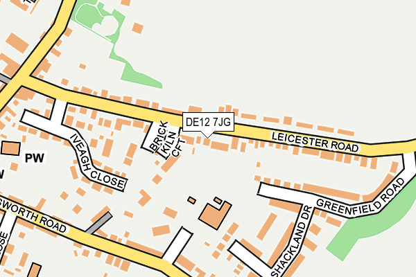 DE12 7JG map - OS OpenMap – Local (Ordnance Survey)