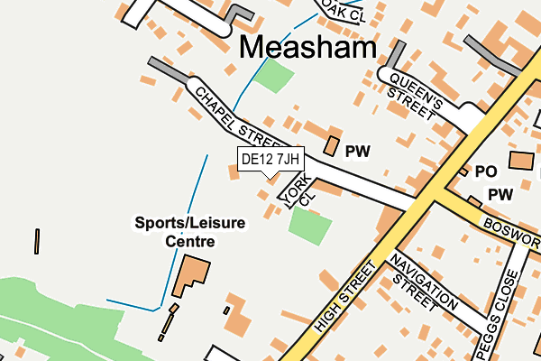 DE12 7JH map - OS OpenMap – Local (Ordnance Survey)
