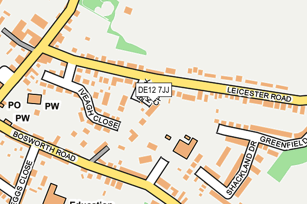 DE12 7JJ map - OS OpenMap – Local (Ordnance Survey)