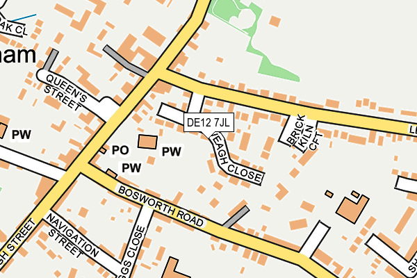 DE12 7JL map - OS OpenMap – Local (Ordnance Survey)