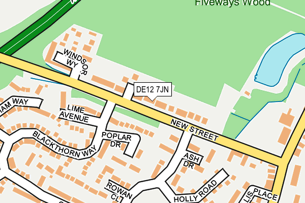 DE12 7JN map - OS OpenMap – Local (Ordnance Survey)