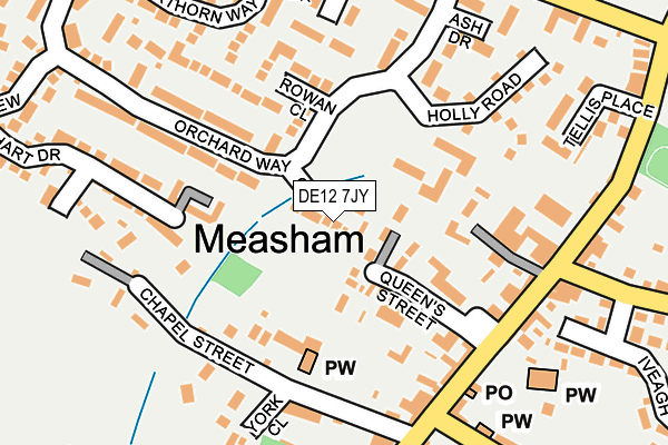 DE12 7JY map - OS OpenMap – Local (Ordnance Survey)