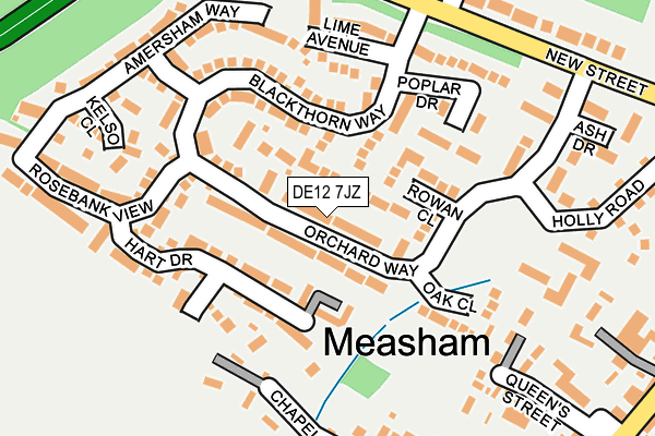 DE12 7JZ map - OS OpenMap – Local (Ordnance Survey)