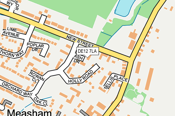 DE12 7LA map - OS OpenMap – Local (Ordnance Survey)