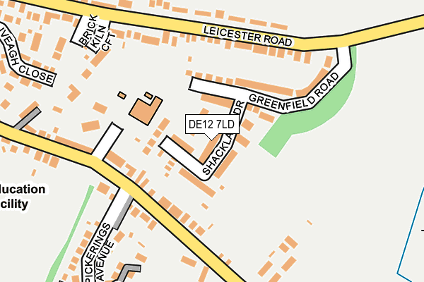 DE12 7LD map - OS OpenMap – Local (Ordnance Survey)