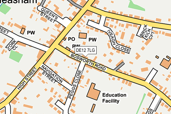 DE12 7LG map - OS OpenMap – Local (Ordnance Survey)