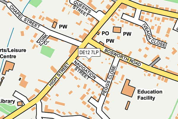 DE12 7LP map - OS OpenMap – Local (Ordnance Survey)