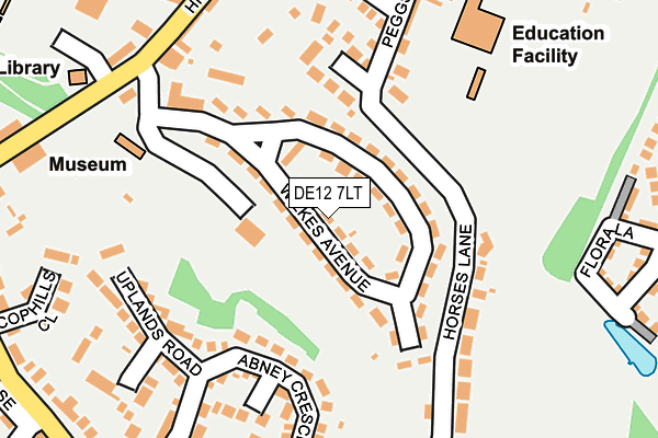 DE12 7LT map - OS OpenMap – Local (Ordnance Survey)