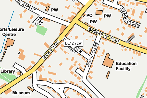 DE12 7LW map - OS OpenMap – Local (Ordnance Survey)