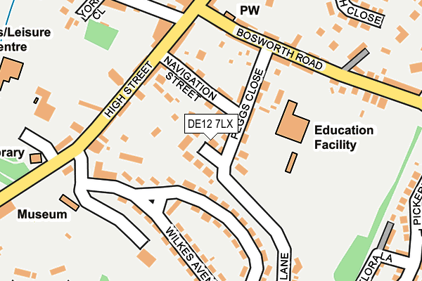 DE12 7LX map - OS OpenMap – Local (Ordnance Survey)