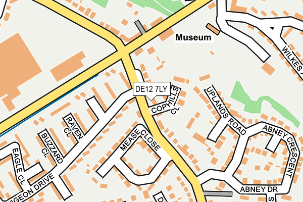 DE12 7LY map - OS OpenMap – Local (Ordnance Survey)