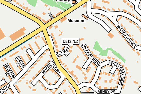 DE12 7LZ map - OS OpenMap – Local (Ordnance Survey)