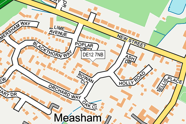 DE12 7NB map - OS OpenMap – Local (Ordnance Survey)