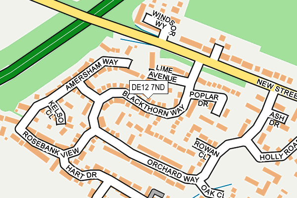 DE12 7ND map - OS OpenMap – Local (Ordnance Survey)