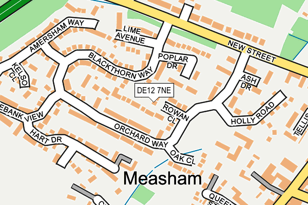 DE12 7NE map - OS OpenMap – Local (Ordnance Survey)