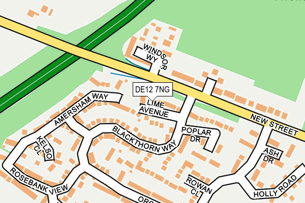 DE12 7NG map - OS OpenMap – Local (Ordnance Survey)