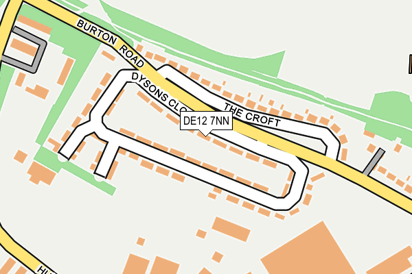 DE12 7NN map - OS OpenMap – Local (Ordnance Survey)