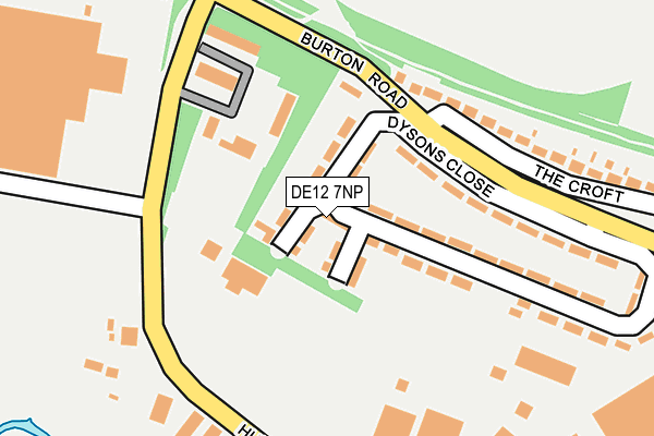 DE12 7NP map - OS OpenMap – Local (Ordnance Survey)