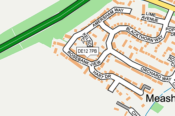 DE12 7PB map - OS OpenMap – Local (Ordnance Survey)