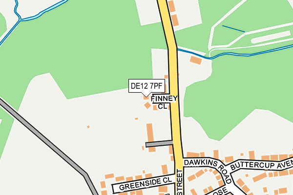 DE12 7PF map - OS OpenMap – Local (Ordnance Survey)
