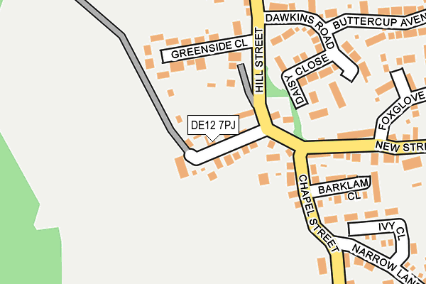 DE12 7PJ map - OS OpenMap – Local (Ordnance Survey)