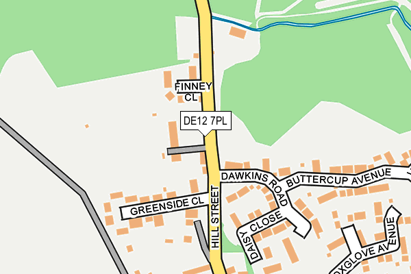 DE12 7PL map - OS OpenMap – Local (Ordnance Survey)