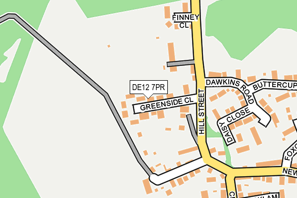 DE12 7PR map - OS OpenMap – Local (Ordnance Survey)