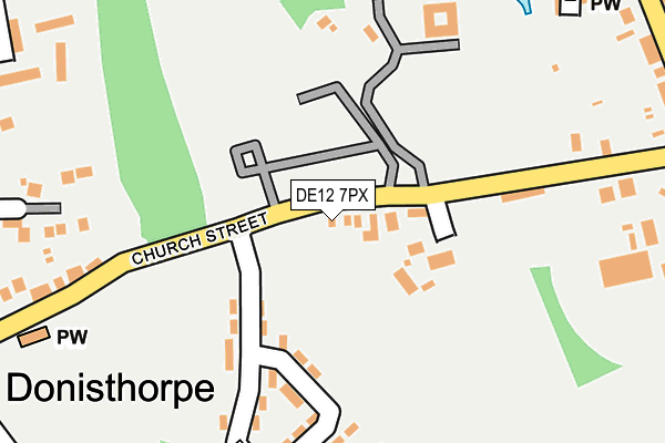 DE12 7PX map - OS OpenMap – Local (Ordnance Survey)