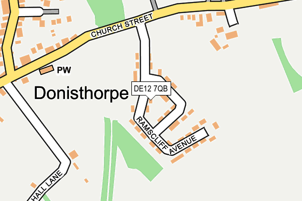 DE12 7QB map - OS OpenMap – Local (Ordnance Survey)