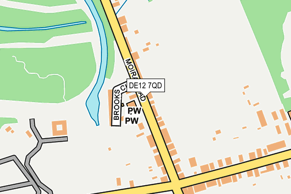 DE12 7QD map - OS OpenMap – Local (Ordnance Survey)