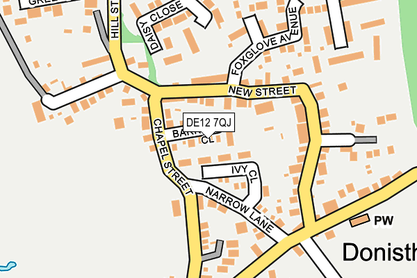 DE12 7QJ map - OS OpenMap – Local (Ordnance Survey)