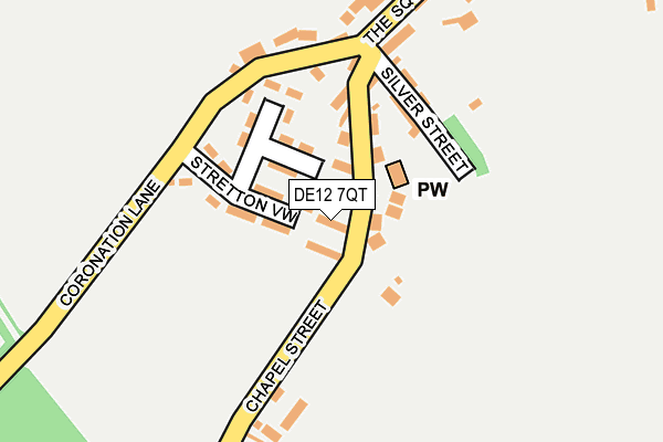 DE12 7QT map - OS OpenMap – Local (Ordnance Survey)