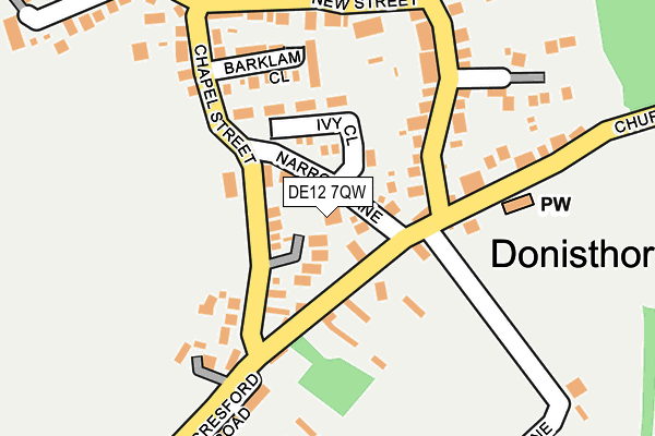 DE12 7QW map - OS OpenMap – Local (Ordnance Survey)