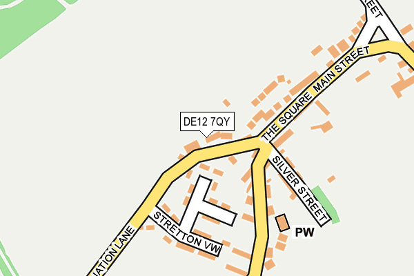 DE12 7QY map - OS OpenMap – Local (Ordnance Survey)