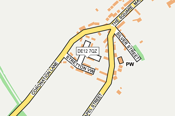 DE12 7QZ map - OS OpenMap – Local (Ordnance Survey)